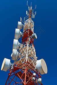 通讯塔细胞金属波浪天空收音机天线车站工程桅杆播送图片