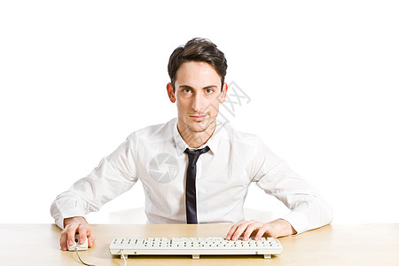 聊天老鼠互联网网络衬衫讯息办公室桌子通讯键盘男人图片