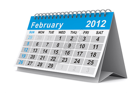 2012年日历 2012年2月数字办公室插图笔记本床单商业活页夹组织备忘录记事本图片