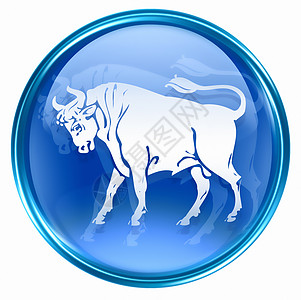 金牛座 zodiac 按钮图标 孤立在白色背景上绘画风格网站日历网络玻璃星星装饰八字圆形图片