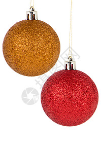 圣诞球金子假期黄色红色装饰品季节性玩具白色紫色庆典图片