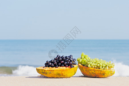 葡萄情调异国蓝色太阳旅游天空海洋海岸食物阳光图片