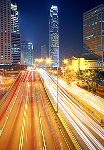 晚上在香港市中心交火商业戏剧性速度运动辉光驾驶交通建筑公共汽车市中心图片