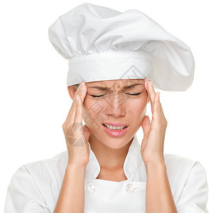 厨头头痛和工作压力图片