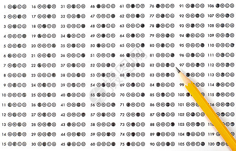 附有答复的测试分数表知识学习教育学生大学老师铅笔调查问卷考试气泡图片