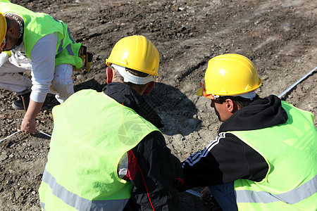 建筑工地职业工人头盔建设者蓝色领班建造构造起重机安全帽图片