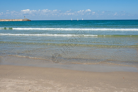 完美的沙滩暑假假期旅行季节寂寞地平线海景热带环境海浪场景图片