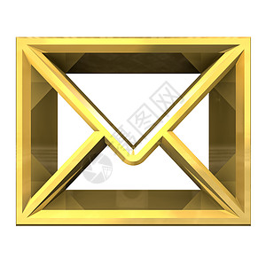 金色(3d)的电子邮件信封符号图片