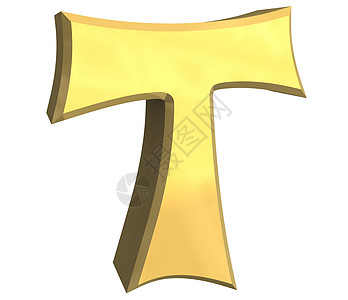 金的Tau十字 - 3D图片