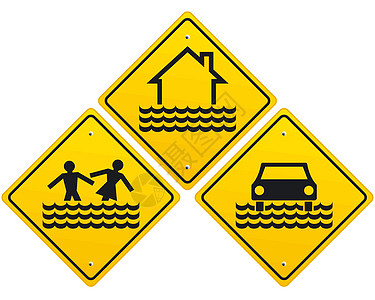 洪水警告标志图片