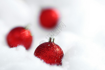 红圣诞节球金子圆圈玩具灯泡庆典季节雪花丝带装饰品传统图片