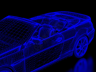 汽车车辆速度案件控制板镜子网格蓝色渲染引擎行李图片