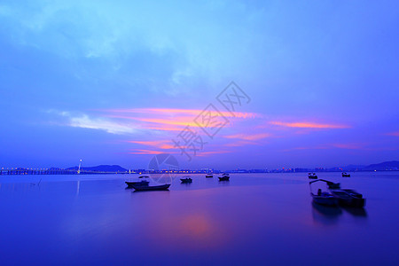 龙沐湾日落时是海 长期接触下的自然构成背景