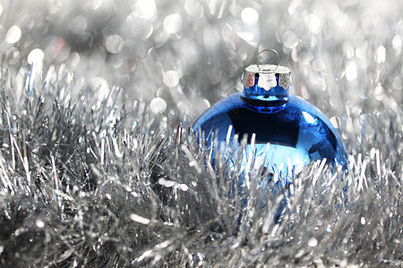 蓝色圣诞舞会辉光装饰生活团体风格乐趣庆典玻璃装饰品背景图片