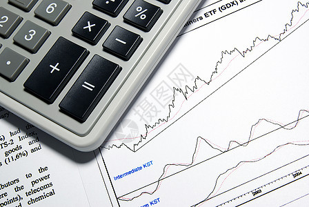 计算器和印刷业务报告数字图表蓝色银行业投资计算库存生长经济平衡图片