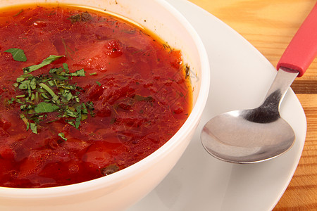 乌克兰 东欧传统烹饪中的Borscht汤图片