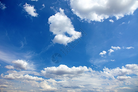 美丽的蓝色夏日天空 云彩是背景或背景图片