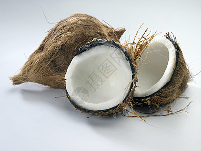 新鲜椰子饮食热带甜点贝壳食品水果坚果棕榈圆形图片