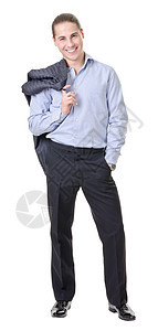 一名成功的商务人士肖像画商业工人大厅手掌套装商务衣领办公室正装男人图片