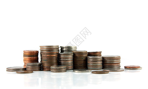 硬币堆叠利润白色税收金融商业宏观投资货币图片