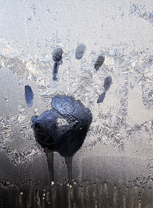冰窗上的手印滴水救援低温手指棕榈阴影冻结季节窗户图片