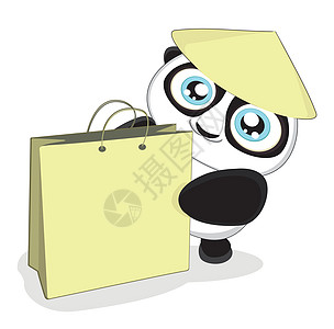 卡通熊猫衬套艺术动物儿童玩具隐藏动物园帽子眼神眼睛图片