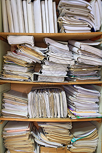 旧衣柜中的商业文件工作戒指办公室贮存书架文书车厢文档团体菜单图片