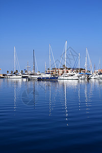 地中海海德尼亚号Denia青色财富码头假期海岸反射海洋绳索蓝色闲暇图片