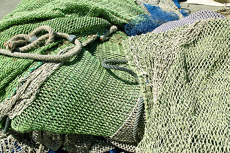 安得拉特克斯港来自麦多尔卡的渔网和捕捞网海洋钓鱼缠绕工作浮标港口齿轮绳索尼龙渔夫图片