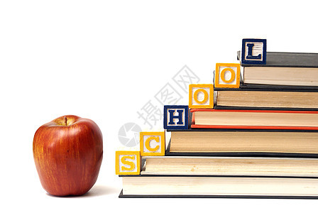 学校概念立方体语言拼写公司知识红色字母英语学习木头图片