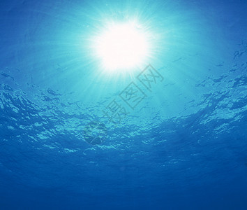 含阳光的太阳光景象与水和日光抽取而成图片