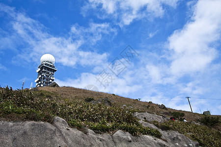 香港顶端的天文台 大模山监视器气候蓝色天气报告旋转力量技术测量预测图片