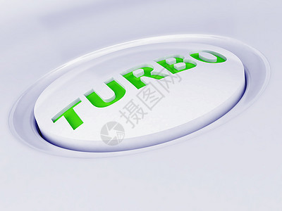 带有绿色警告符号的白色塑料按钮涡轮速度商业行动服务活力圆圈钥匙控制板控制图片