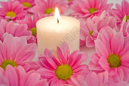 金属和火焰花瓣蜡烛粉色卫生按摩清晰度背景图片