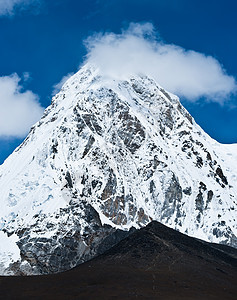 喜马拉雅山的Pumo ri和山图片