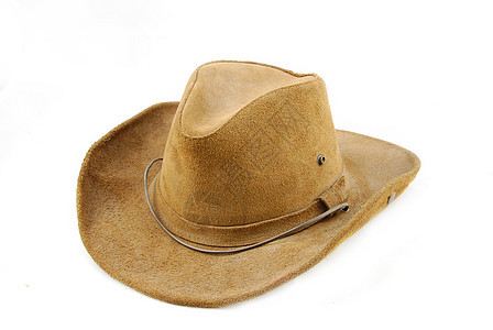 牛仔帽白色皮革帽子棕色牛仔边缘表演奶牛国家齿轮图片
