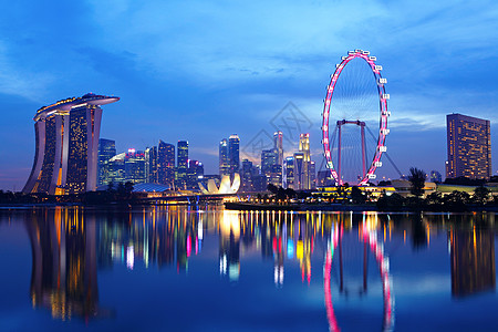 足底反射区新加坡城市风景天空中心建筑景观金融市中心办公室蓝色码头旅行背景