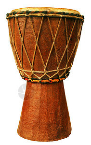 传统djembe木头精神音乐棕褐色文化山羊皮肤工匠乐器背景图片