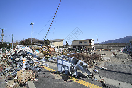 东日本大地震事件损害悲哀海啸碰撞力量灾难图片
