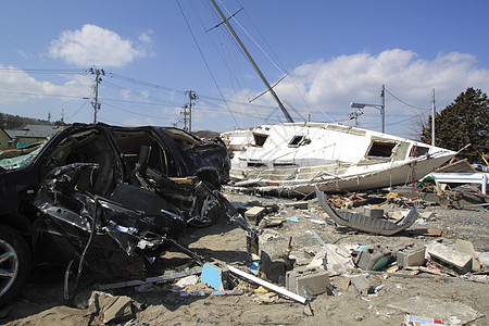 东日本大地震事件悲哀力量灾难碰撞损害海啸图片