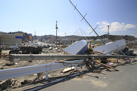 东日本大地震事件悲哀力量海啸灾难损害碰撞图片