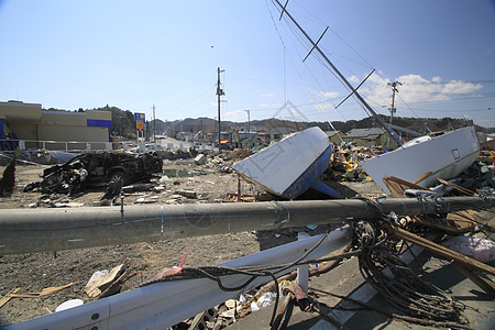 东日本大地震事件损害海啸碰撞力量灾难悲哀图片