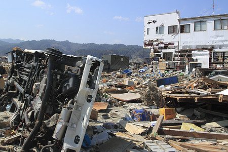 东日本大地震事件海啸力量碰撞悲哀损害灾难图片