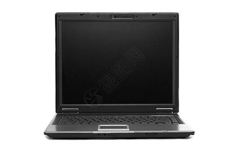 白色背景上孤立的膝上型计算机互联网键盘液晶晶体管屏幕蓝牙技术展示电脑桌面图片