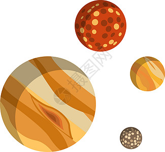 岩石行星 - 木星 金星 火星 冥王星背景图片