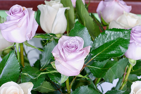 粉红玫瑰花婚礼玫瑰魅力宏观植物紫色花瓣花束纪念日假期图片