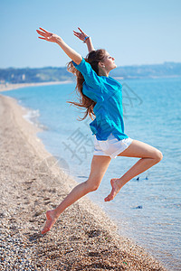 跳越器有氧运动女孩身体闲暇运动女性女士头发健美操训练图片