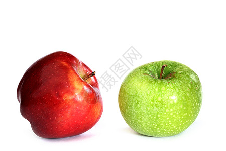 红苹果和绿苹果食物果汁叶子饮食水果小吃季节宏观花园图片
