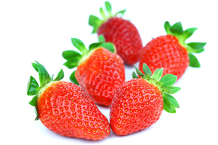 隔离的草莓堆果味叶子团体生活浆果养分水果花园饮食宏观图片