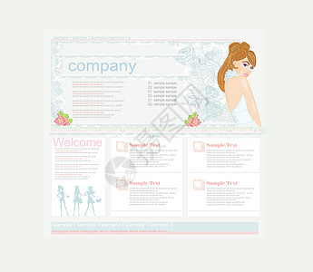 网站模板  时装购物菜单标签互联网温泉合作社导航营销女孩网络公司图片